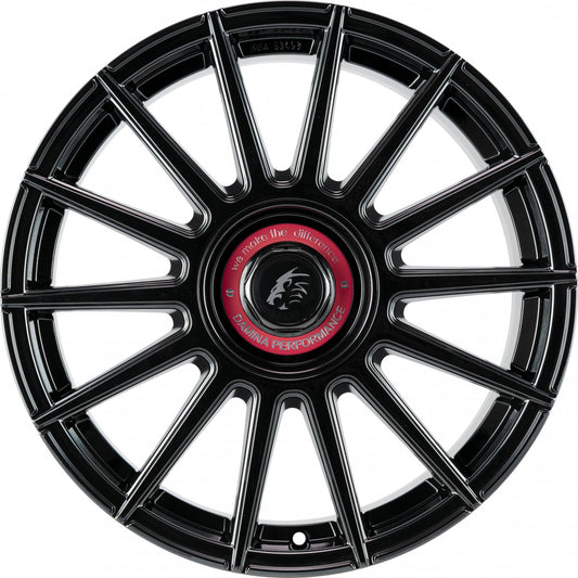 Damina Performance DM09 black - Inlay red 8.5x19 ET35 - LK5/112 ML72.6