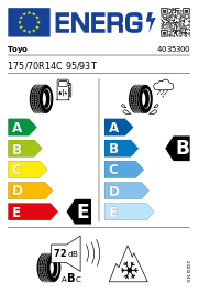 Toyo Observe Van 3PMSF 175/70 R14 95/93T