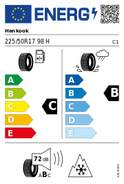 Hankook Winter I*CEPT EVO2 (W320B) XL 3PMSF DOT18 M+S HRS 225/50 R17 98H DOT DOT18 – EU-Reifenlabel