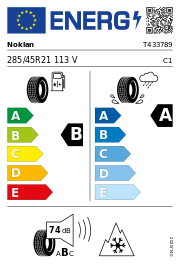 Nokian Snowproof 3P XL 3PMSF 285/45 R21 113V – EU-Reifenlabel