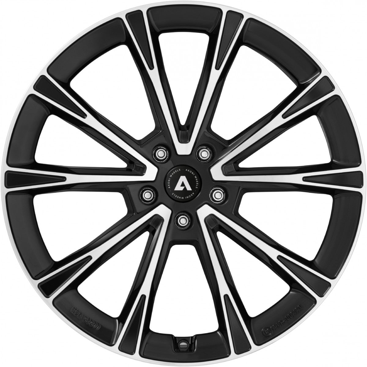 Akoni AK01 black polished Alufelge 8x20 Zoll ET47.5 LK 5x108 ML63.4 – Bild 2