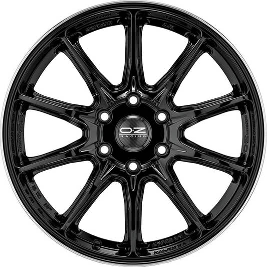 OZ Hyper XT HLT gloss black diamond lip 9x20 ET38 - LK6/114.3 ML66.1