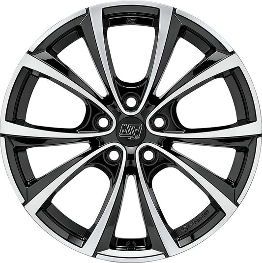 MSW 27 T gloss black full polished 8.5x18 ET40 - LK5/114.3 ML64.12