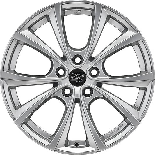 MSW 27 T full silver Alufelge 10.5x19 Zoll ET45 LK 5x120 ML64.12