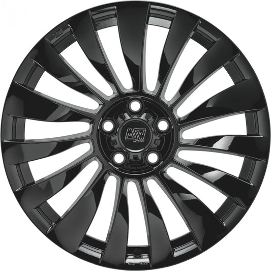MSW 37 T gloss black 9.5x20 ET45 - LK5/114.3 ML64.12