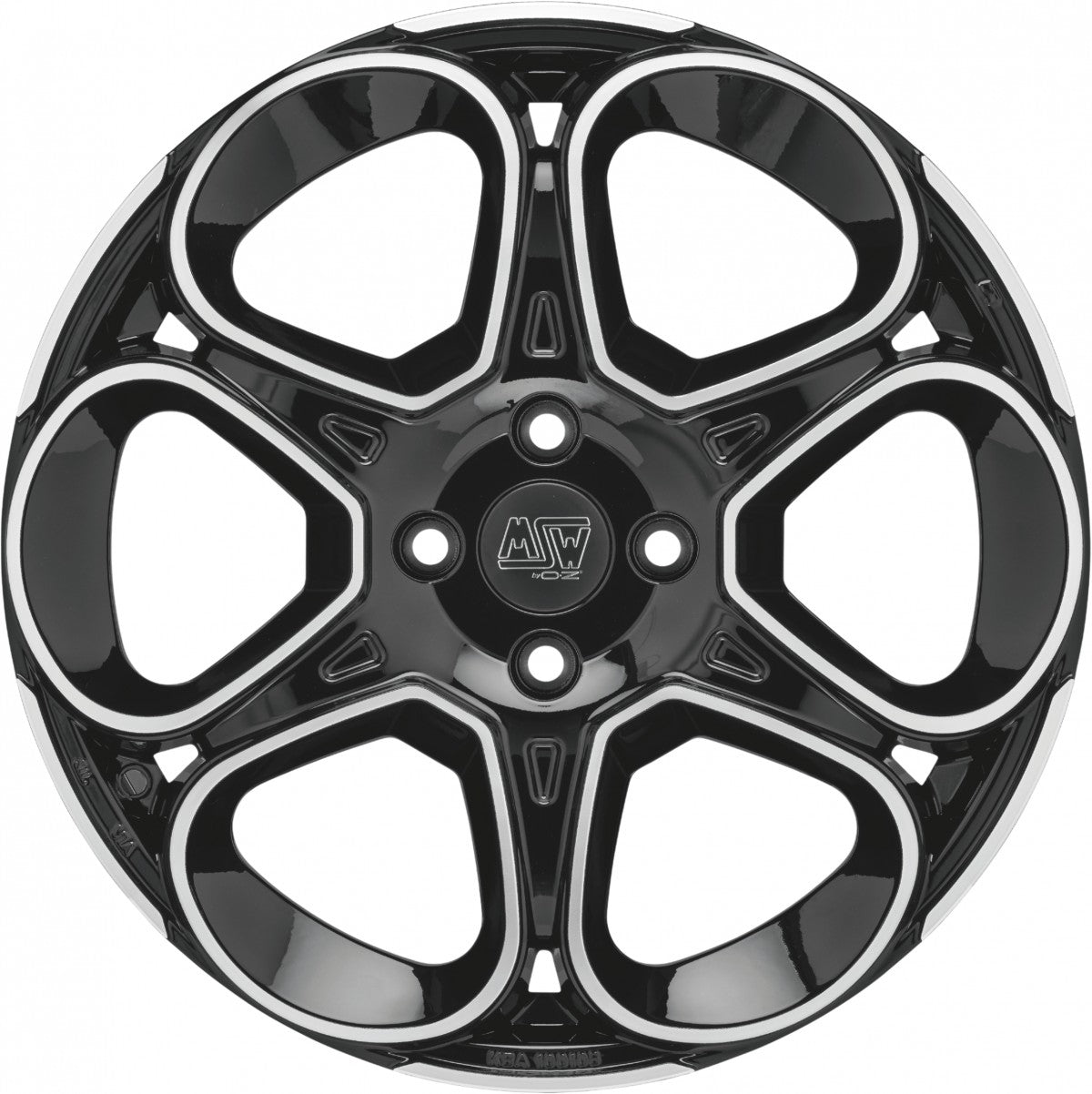 MSW 83 gloss black full polished 7x17 ET25 - LK5/110 ML65.06