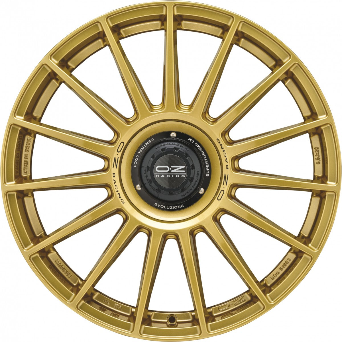 OZ Superturismo Evoluzione race gold + black lettering 8x18 ET45 - LK5/112 ML66.7
