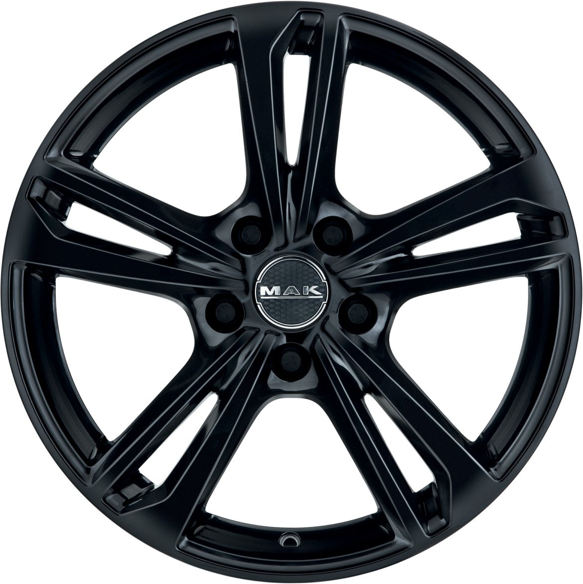 Mak Emblema gloss black 6.5x16 ET45 - LK5/112 ML66.45