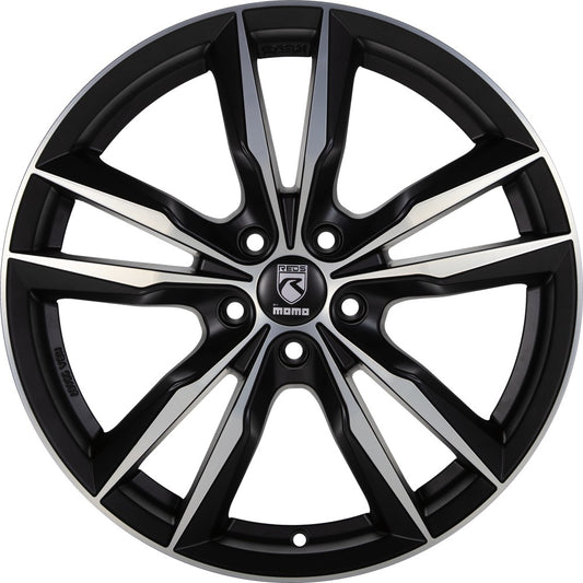 Momo Fast black matt polish Alufelge 7.5x17 Zoll ET45 LK 5x108 ML72.3 – Bild 2
