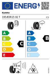 Kumho Wintercraft WP52 3PMSF M+S 195/65 R15 91T