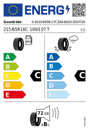 Goodride H 188 BSW DOT20 215/65R16C 109/107T DOT DOT20 – EU-Reifenlabel