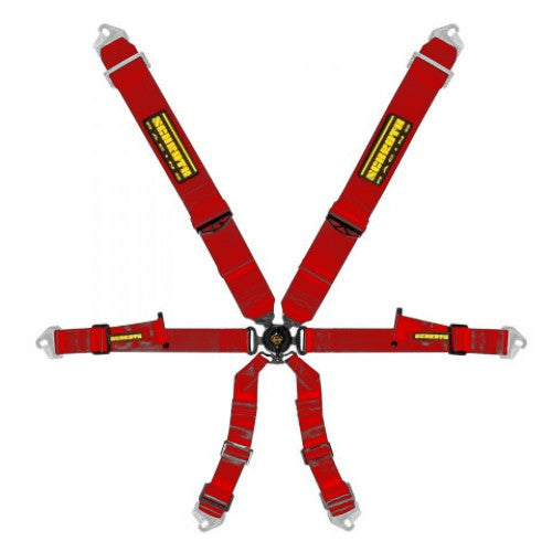 Schroth Profi 3x2 - Pull Up rot mit schwarz/gelbem SCHROTH RACING Logo