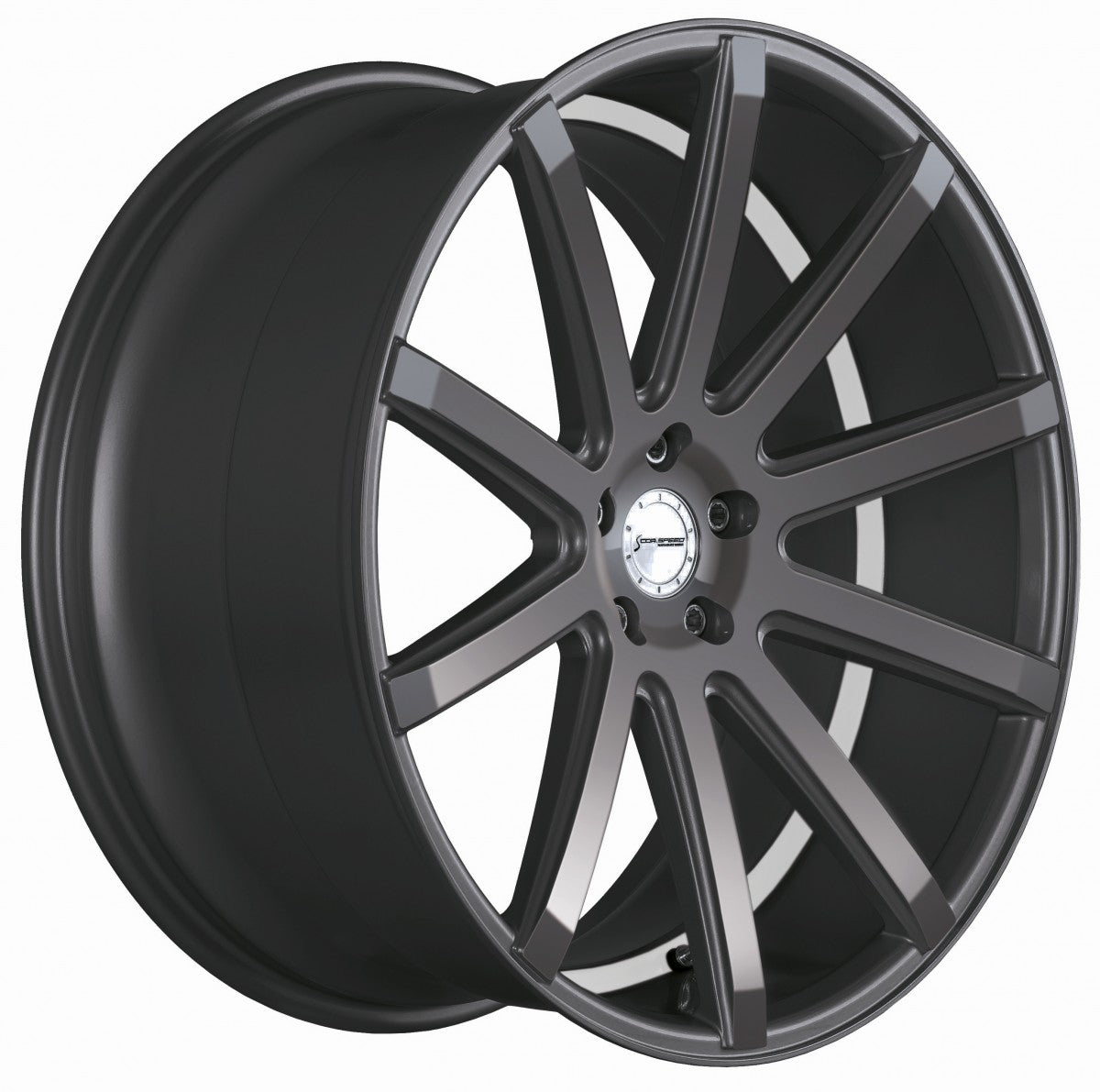 Corspeed Deville gunmetal / Undercut Color Trim weiss Alufelge 10.5x21 Zoll ET15 LK 5x112 ML73.1 – Bild 3