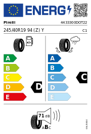 Pirelli P Zero J DOT22 245/40 R19 94 (Z)Y DOT DOT22 – EU-Reifenlabel