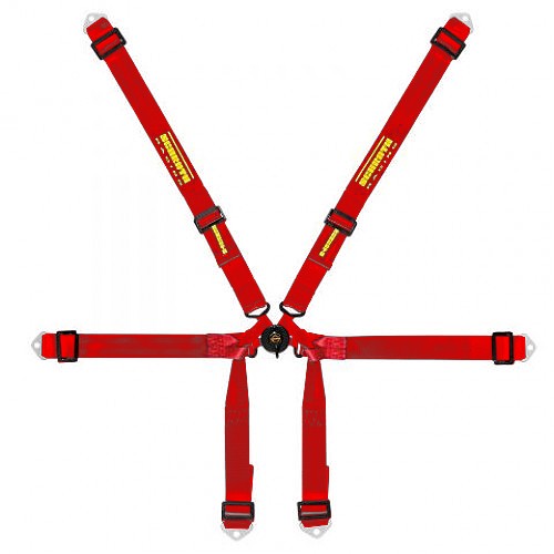 Schroth Formula 2x2 rot mit schwarz/gelbem SCHROTH RACING Logo HANS