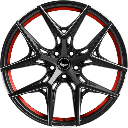 Barracuda Razzer mattblack undercut trimline rot PureSports gefräst Alufelge 8.5x19 Zoll ET33 LK 5x112 ML73.1 – Bild 2