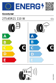 Goodyear Eagle F1 Asymmetric SUV FP XL DOT19 275/45 R21 110W DOT DOT19 – EU-Reifenlabel