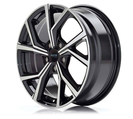 Platin P 115 Black Polished Alufelge 6.5x17 Zoll ET39 LK 5x100 ML57.1 – Bild 2