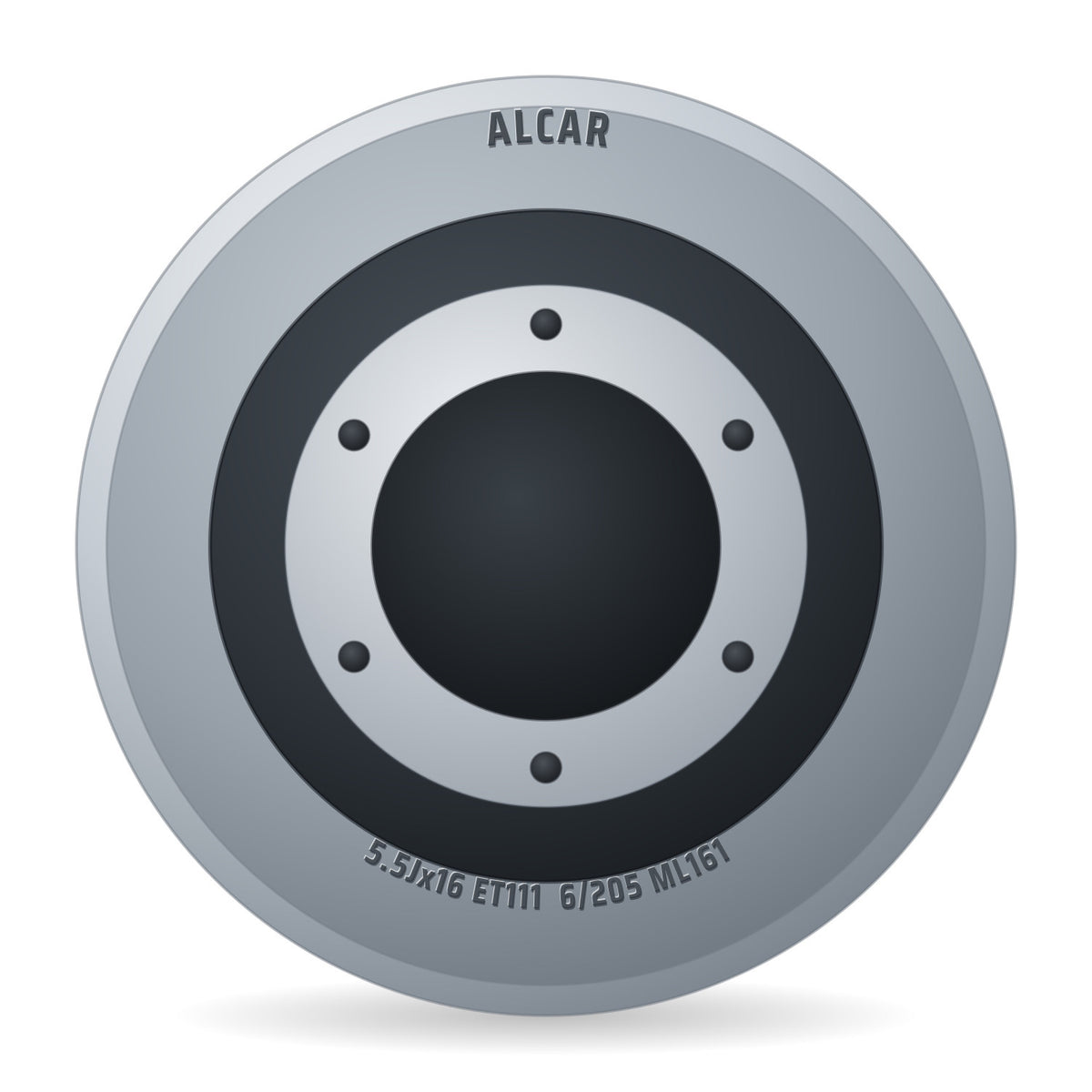 Alcar *SF Mercedes Silver 7870 163373 ME616036 16180 R1-1859 Auslauf Felge 5.5x16 Zoll ET111 LK 6x205 ML161