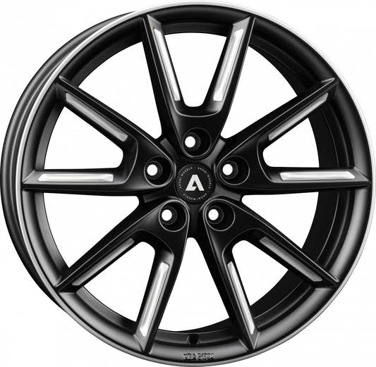 Akoni AK09 black matt silver spoke rim Alufelge 8x18 Zoll ET40 LK 5x112 ML66.6