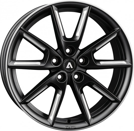 Akoni AK09 black matt silver spoke rim Alufelge 8x18 Zoll ET40 LK 5x112 ML66.6