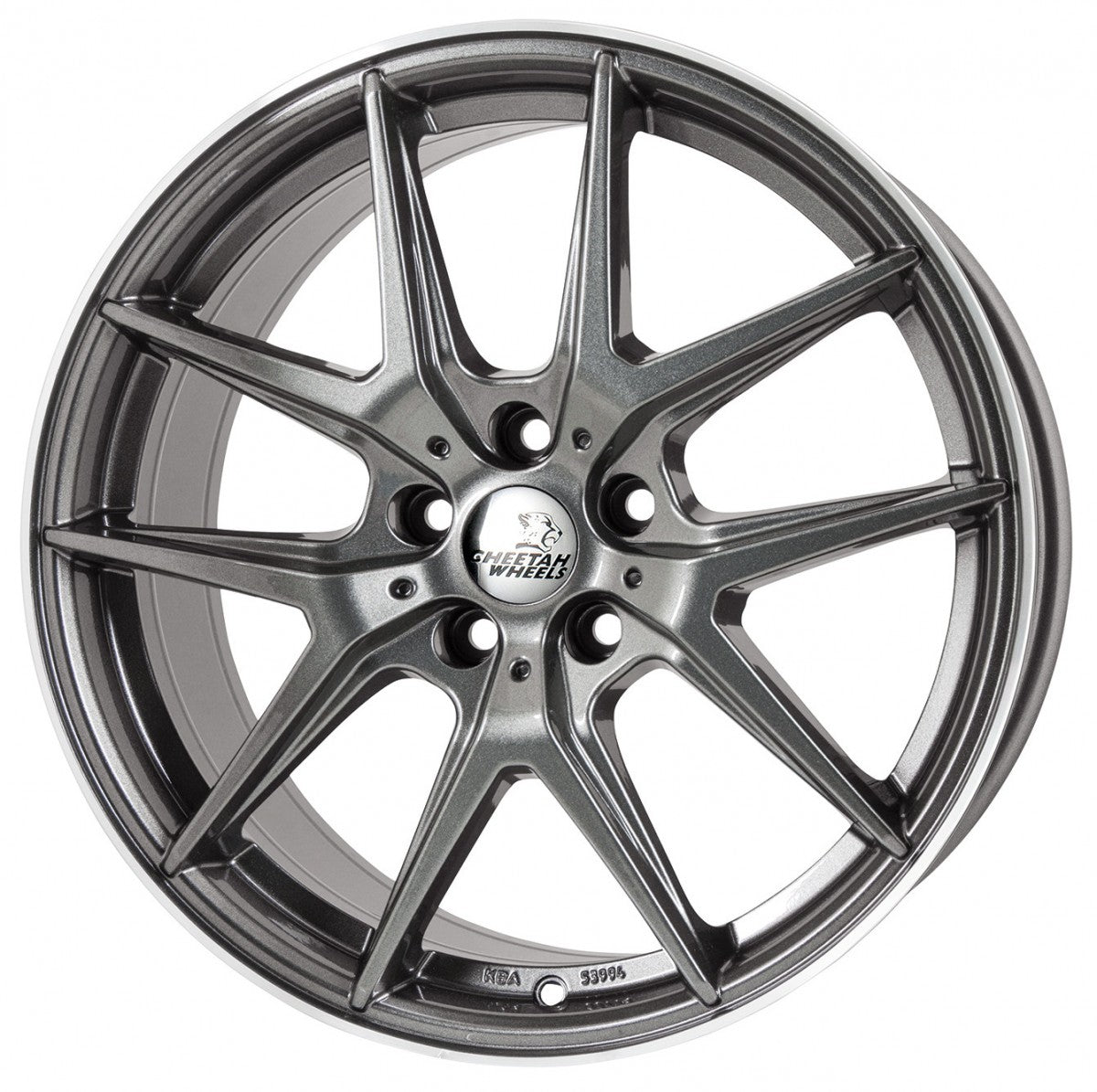 Cheetah Wheels CV.06 shiny grey polished Alufelge 8x18 Zoll ET40 LK 5x112 ML70.4