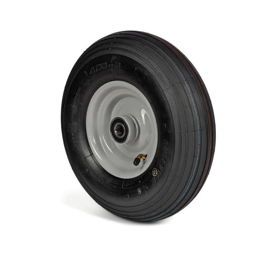 Deli Tyre Komplettrad 3.50-6, 4PR S-379 auf Stahlfelge 2.50Ax6 Ø:20 mm NL: 75 Kugellager Silber