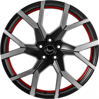 Barracuda Tzunamee EVO dark gunmetal brushed undercut trimline red Alufelge 8x18 Zoll ET38 LK 5x100 ML73.1 – Bild 2