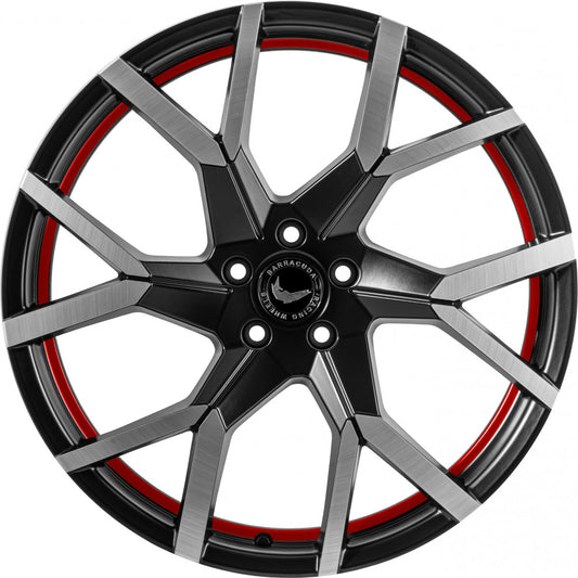 Barracuda Tzunamee EVO dark gunmetal brushed undercut trimline red Alufelge 8x18 Zoll ET38 LK 5x100 ML73.1 – Bild 2