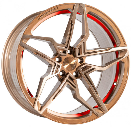 Corspeed Kharma higloss-bronze brushed surface undercut trimline red Alufelge 8.5x19 Zoll ET35 LK 5x120 ML72.6