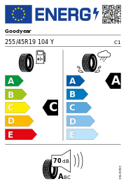 Goodyear Eagle F1 Asymmetric 3 AO FP XL DOT19 255/45 R19 104Y DOT DOT19 – EU-Reifenlabel