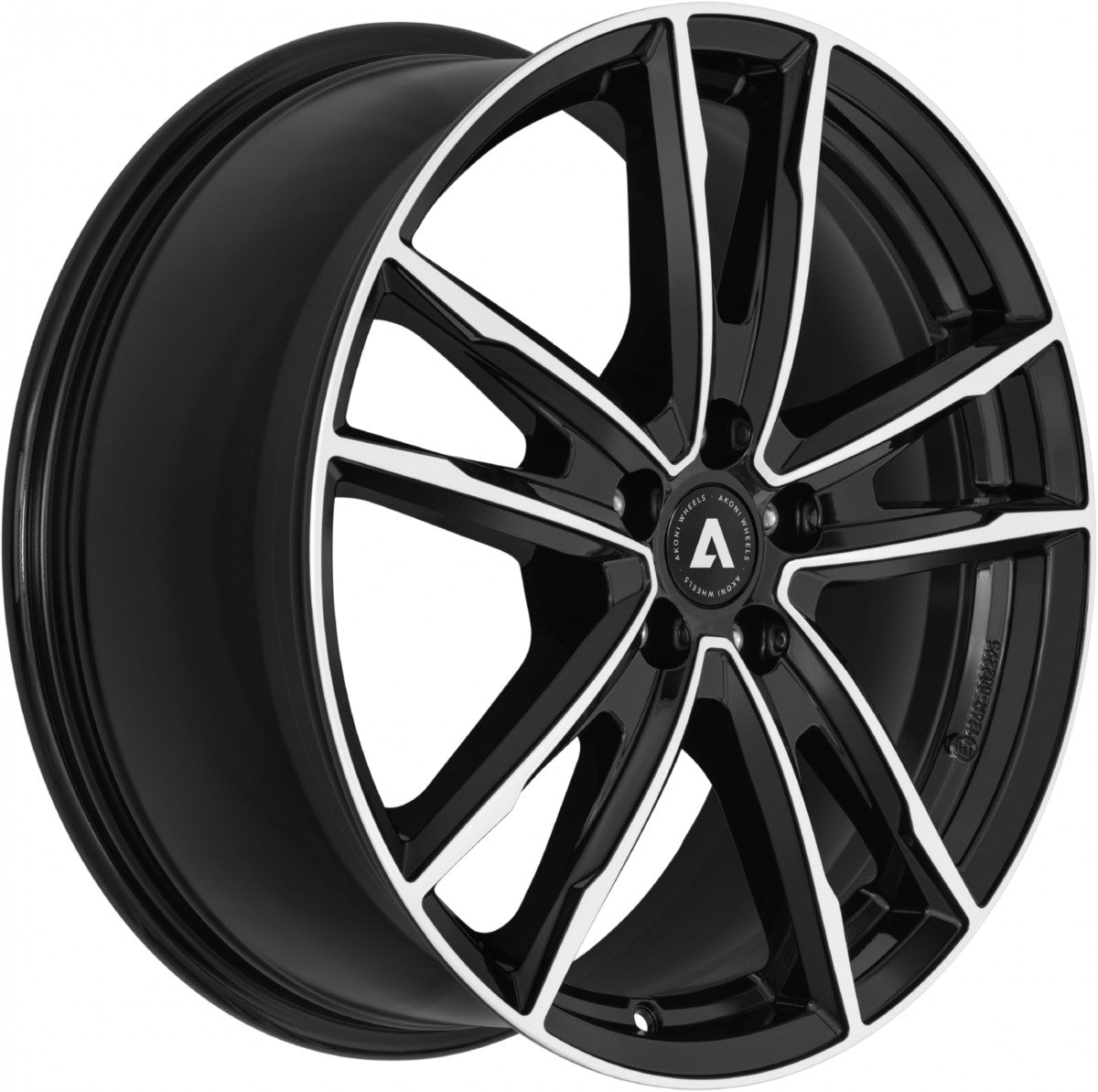 Akoni AK08 black polished Alufelge 7x16 Zoll ET41 LK 5x112 ML66.6 – Bild 3