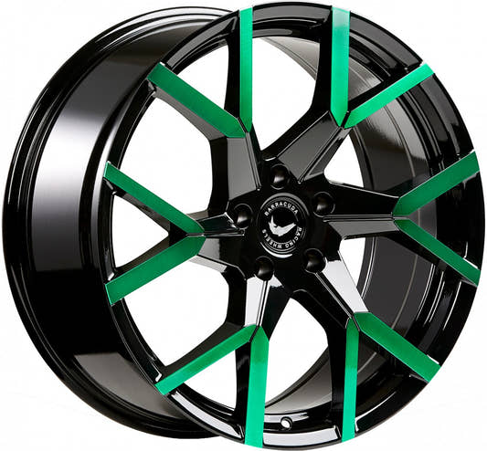 Barracuda Tzunamee EVO black gloss flashgreen Alufelge 8x18 Zoll ET40 LK 5x120 ML72.6