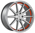 Barracuda Project 2.0 silver brushed / Undercut Color Trim rot Alufelge 9.5x22 Zoll ET35 LK 5x114.3 ML73.1