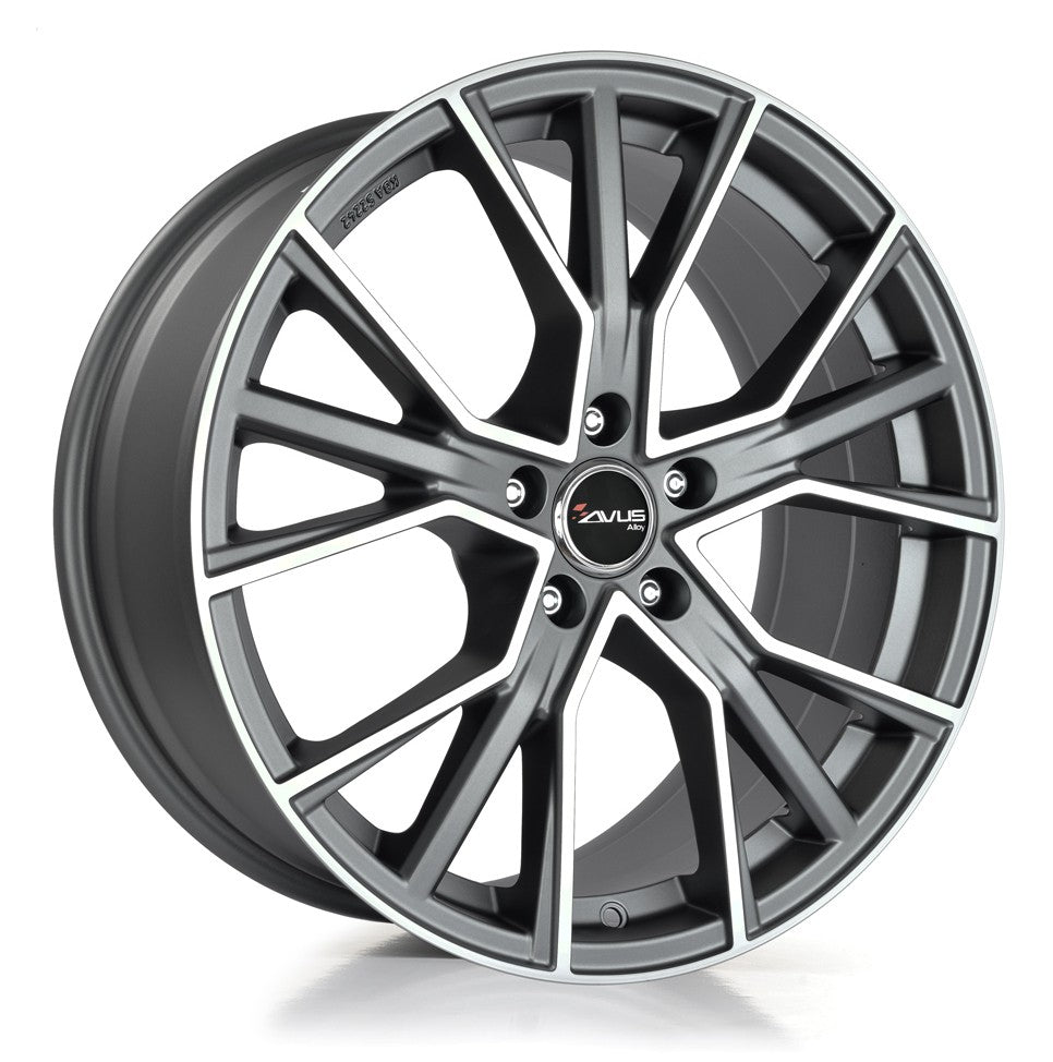 Avus Racing AF18 matt anthracite polished Alufelge 8.5x19 Zoll ET40 LK 5x112 ML66.6