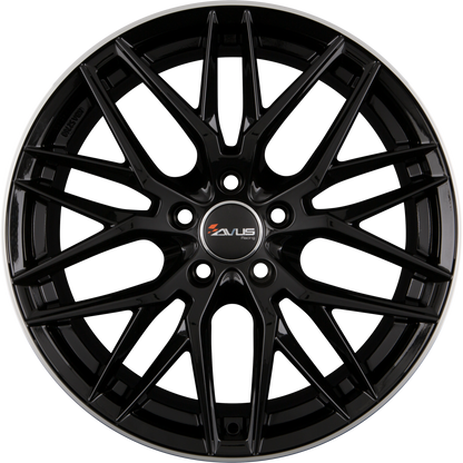 Avus Racing AF19 Black Polished Lip Alufelge 8x18 Zoll ET45 LK 5x112 ML66.6