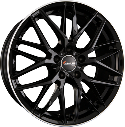 Avus Racing AF19 Black Polished Lip Alufelge 8x18 Zoll ET45 LK 5x112 ML66.6 – Bild 2