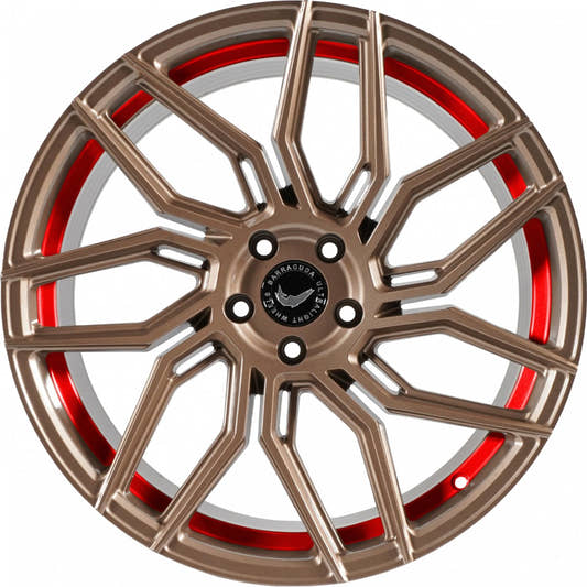 Barracuda Dragoon higloss-bronze undercut trimline red Alufelge 8.5x20 Zoll ET30 LK 5x110 ML73.1 – Bild 2