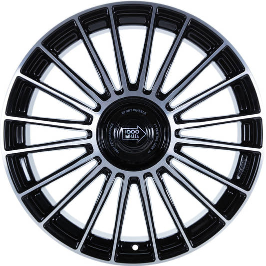1000 Miglia MM1022 black polished 8x19 ET30 - LK5/112 ML73.1