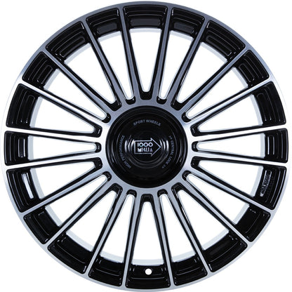 1000 Miglia MM1022 black polished 8x18 ET45 - LK5/108 ML73.1