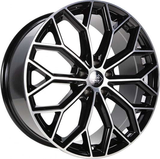 1000 Miglia MM1030 gloss black polished 8x18 ET45 - LK5/112 ML66.5