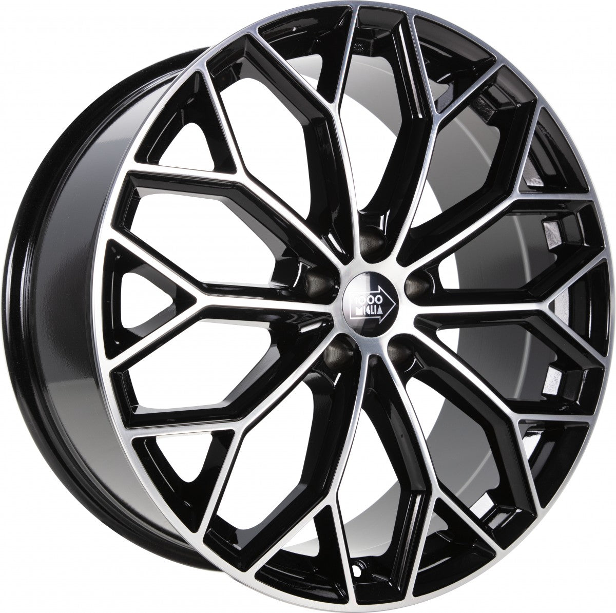 1000 Miglia MM1030 gloss black polished 7.5x17 ET45 - LK5/108 ML73.1