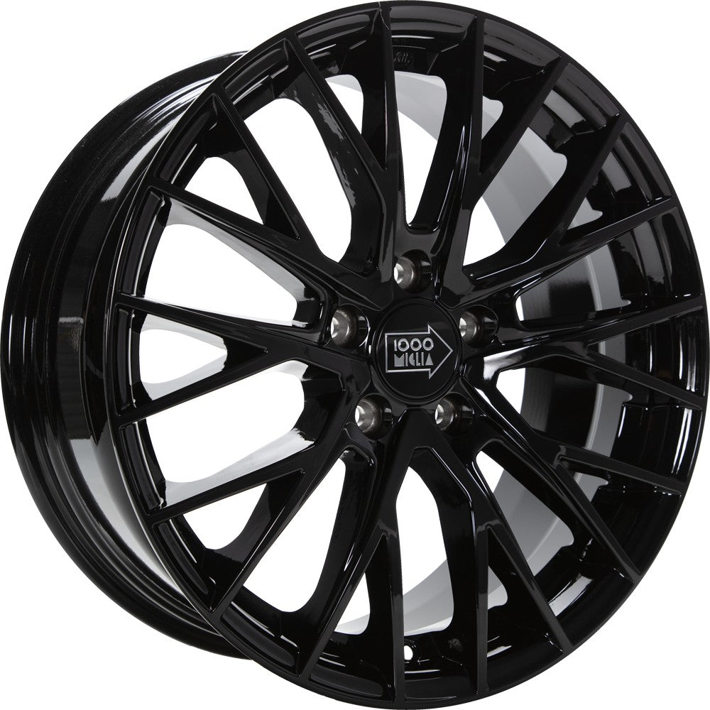 1000 Miglia MM1009 gloss black Alufelge 7x17 Zoll ET45 LK 5x112 ML57.1