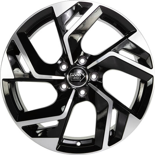 1000 Miglia MM1031 gloss black polished 7x17 ET40 - LK5/114.3 ML73.1