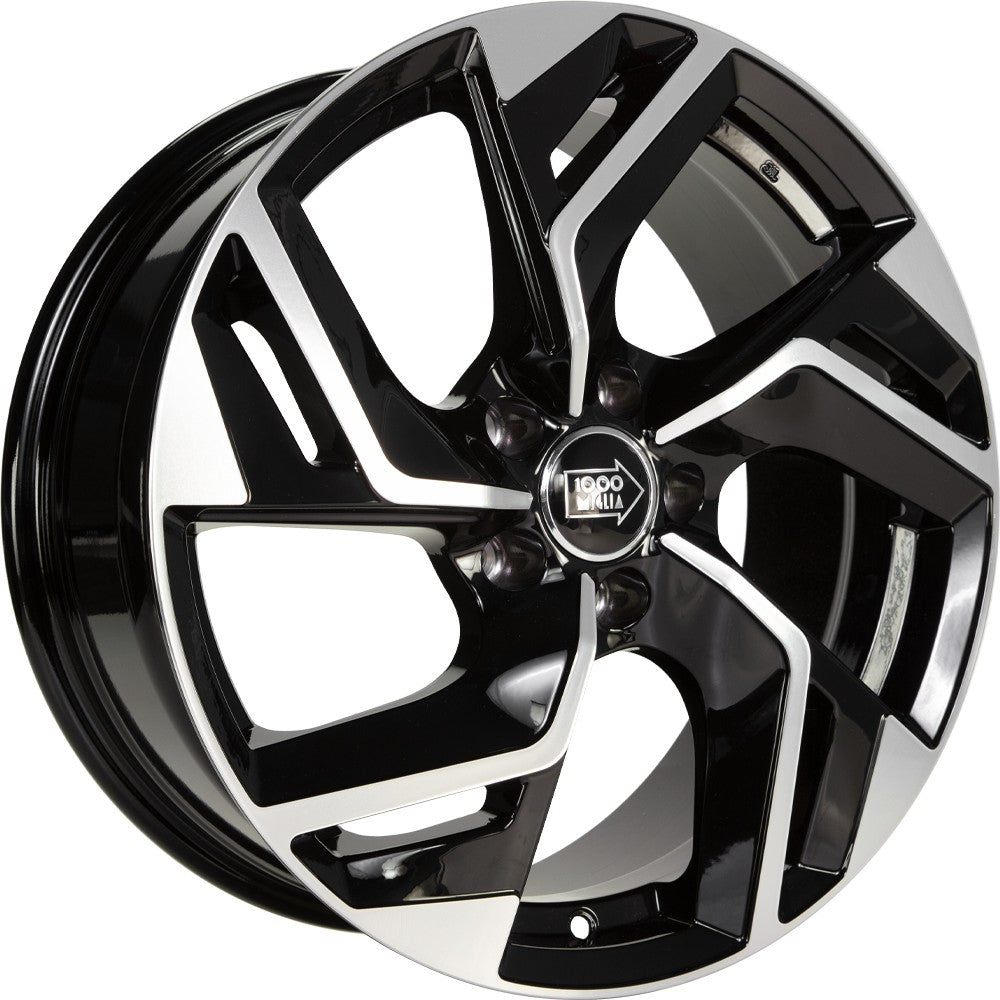 1000 Miglia MM1031 gloss black polished 7.5x18 ET45 - LK5/108 ML73.1