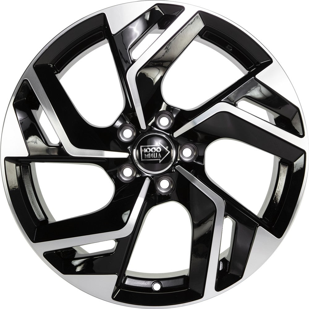 1000 Miglia MM1031 gloss black polished 7.5x18 ET45 - LK5/108 ML73.1