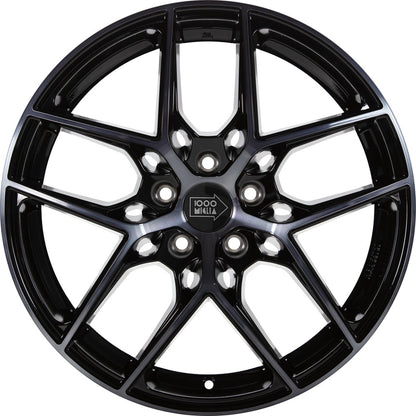 1000 Miglia MM1004 gloss black dark polished 7.5x17 ET45 - LK5/112 ML66.5