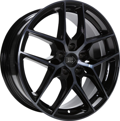 1000 Miglia MM1004 gloss black dark polished 8x18 ET30 - LK5/112 ML66.5