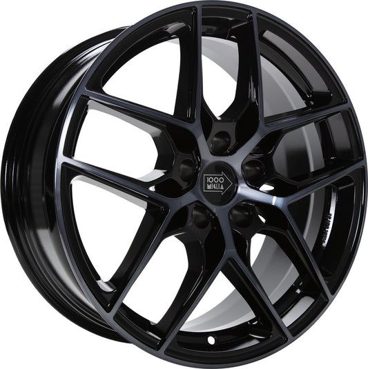1000 Miglia MM1004 gloss black dark polished 8x19 ET30 - LK5/112 ML66.5