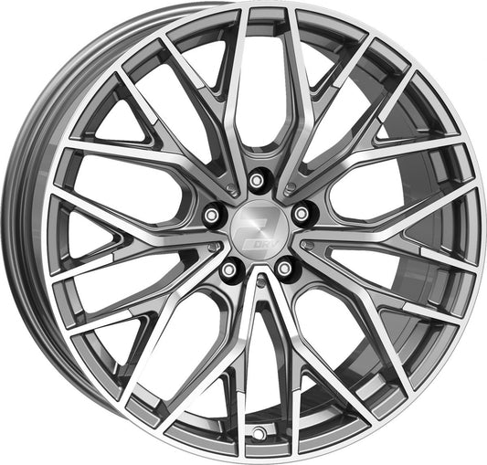 2DRV WH37 daytona grau hochglanzpoliert - DEMO1 Alufelge 8.5x20 Zoll ET25 LK 5x112 ML66.6